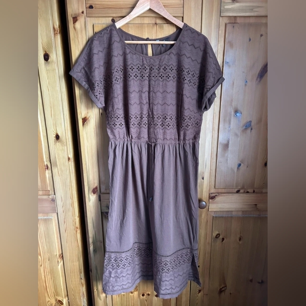 Brown Lace Detail Dress
